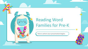 Lendo Famílias de Palavras para Pre-K