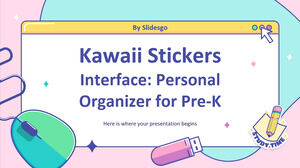 Interfejs naklejek Kawaii: osobisty organizer dla dzieci w wieku przedszkolnym