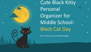 Lindo organizador personal de Black Kitty para la escuela secundaria: Día del gato negro
