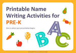 Atividades de escrita de nomes imprimíveis para pré-escola