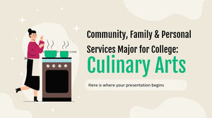 Especialização em Serviços Comunitários, Familiares e Pessoais para a Faculdade: Artes Culinárias