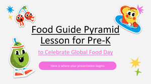 Lezione sulla piramide della guida alimentare per la scuola materna per celebrare la Giornata mondiale dell'alimentazione