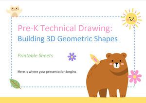 Arkusze rysunku technicznego Pre-K do wydrukowania: budowanie geometrycznych kształtów 3D