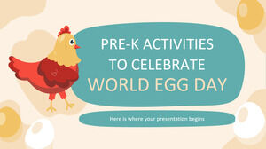 世界卵の日を祝う幼稚園前の活動