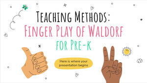 Metodi didattici: Finger Play of Waldorf per Pre-K