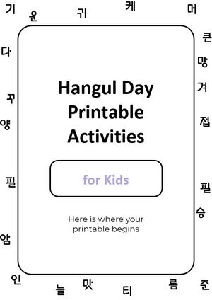 Druckbare Aktivitäten zum Hangul-Tag für Kinder