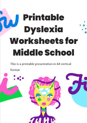 Planilhas de dislexia imprimíveis para o ensino médio