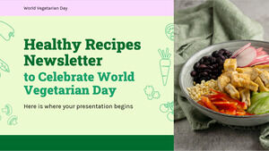 Newsletter di ricette salutari per celebrare la Giornata mondiale dei vegetariani