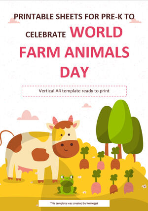 Folhas imprimíveis para Pré-K para comemorar o Dia Mundial dos Animais de Fazenda