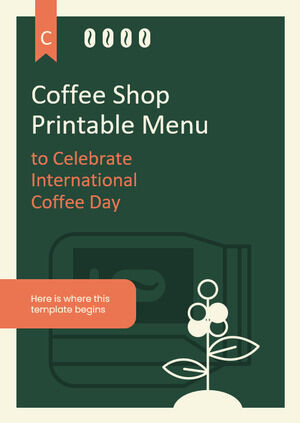 国際コーヒーデーを祝うコーヒーショップの印刷可能なメニュー