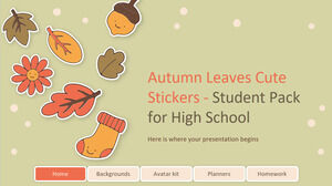 秋天的樹葉可愛貼紙 - 高中學生包