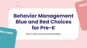 Pre-K를 위한 행동 관리 블루 및 레드 선택