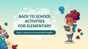 Back to School Activities for Elementary