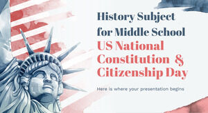 Materia di storia per la scuola media: Giornata nazionale della costituzione e della cittadinanza degli Stati Uniti