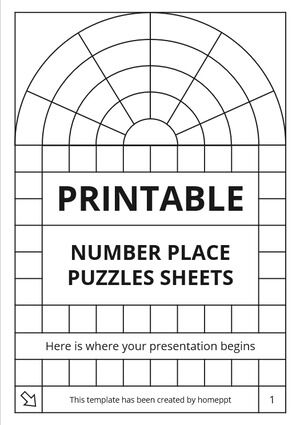 Печатные расширенные листы с пазлами с числовыми местами