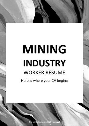 Curriculum vitae di lavoratore dell'industria mineraria