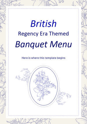 Банкетное меню в стиле британского Регентства