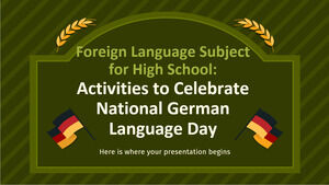 Materia de Lengua Extranjera para Bachillerato: Actividades para Celebrar el Día Nacional de la Lengua Alemana