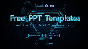 Deep Blue Technology Theme PowerPoint Templates