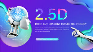 Plantillas de PowerPoint tecnología futura degradado de corte de papel