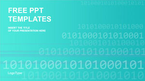Blaue PowerPoint-Vorlagen für binären Code
