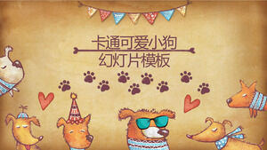 Download the cute cartoon puppy background PPT template