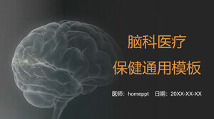 Unduh template PPT bertema otak hitam dengan latar belakang otak