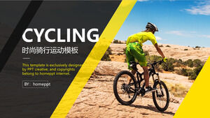 Plantilla PPT para promover una vida saludable a través de deportes de ciclismo al aire libre en la montaña