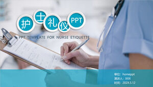 Download PPT template for nurse etiquette training with nurse background