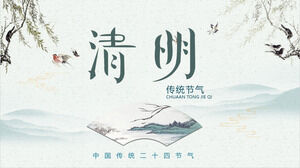 PPT-Vorlage für das grüne und frische Qingming-Festival herunterladen