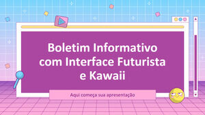 Boletín Informativo con Interfaz Futurista y Kawaii