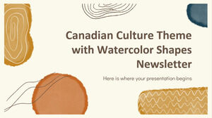 加拿大文化主题与水彩形状通讯