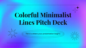 Pitch Deck aux lignes minimalistes colorées