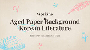 เวิร์กช็อปวรรณกรรมเกาหลีพื้นหลังกระดาษเก่า