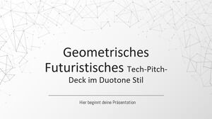 Geometrisch-futuristisches Tech-Pitch-Deck im Duotone-Stil