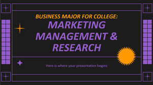 تخصص الأعمال للكلية: إدارة التسويق والبحوث