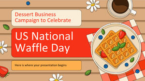 Campanha de negócios de sobremesas para comemorar o Dia Nacional do Waffle nos EUA