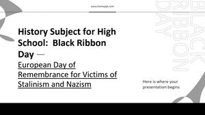 Materia di storia per le scuole superiori - Giornata del nastro nero: Giornata europea in memoria delle vittime dello stalinismo e del nazismo