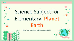 Naturwissenschaftliches Fach für die Grundschule: Planet Erde