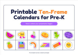 就学前向けの印刷可能な 10 フレーム カレンダー