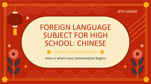 Disciplina de Língua Estrangeira do Ensino Médio - 9º Ano: Chinês