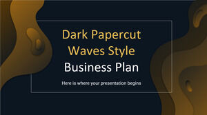 Plano de negócios de estilo de ondas de corte de papel escuro