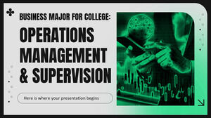 Business Major per il college: gestione e supervisione delle operazioni