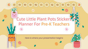 Planejador de adesivos fofos para vasos de plantas para professores da pré-escola