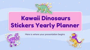 Planificateur annuel d'autocollants de dinosaures kawaii