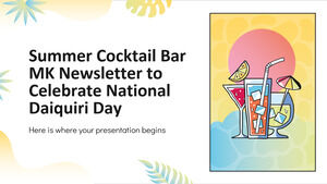 Summer Cocktail Bar MK Newsletter untuk Merayakan Hari Daiquiri Nasional
