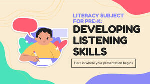 Materia de alfabetización para prekínder: desarrollo de habilidades auditivas