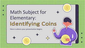 Materia de matemáticas para primaria: identificación de monedas