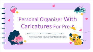 Personal Organizer With Caricatures For Pre-K