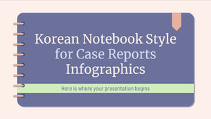 Koreański styl notatnika dla infografiki raportów przypadków